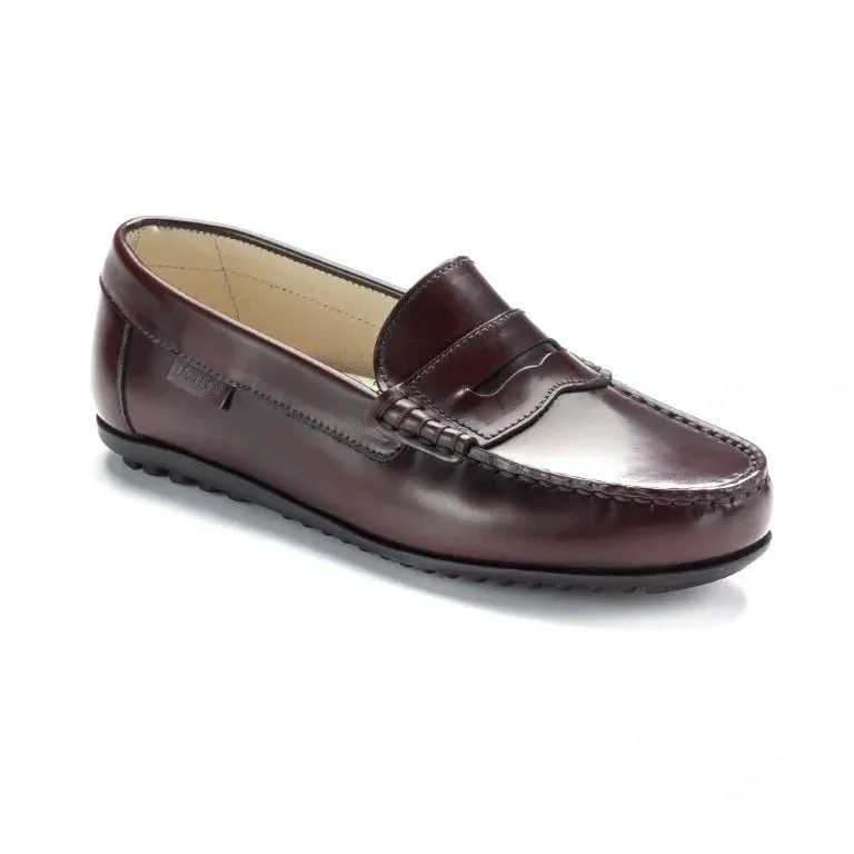 2487 - Bordo Polished Leather Soft Loafer for Girl by London Kids