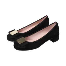 48760 - Black Suede Flats for Teen/Women by Pretty Ballerinas