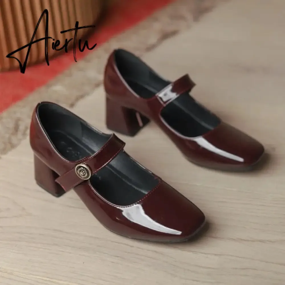 Aiertu New Mary Jane Women's Pumps Shoes Loafers Leather Vintage Japanese Style Girls Student College Costume Casual Shoes Autumn