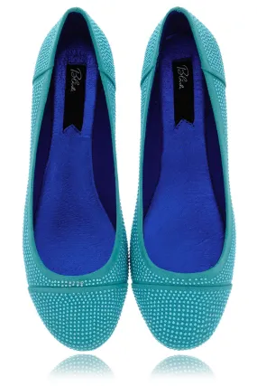 BLINK AUGUSTA Teal Studded Ballerinas