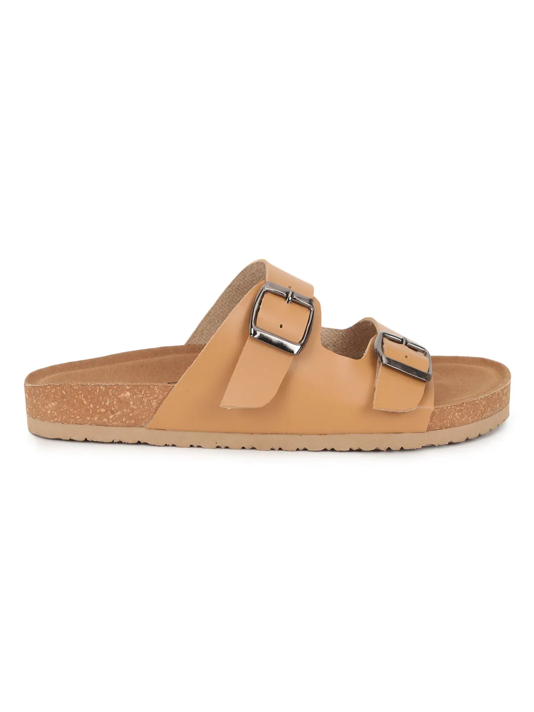 Camel PU Cork-Latex Footbed Flats (TC-070203-CML)