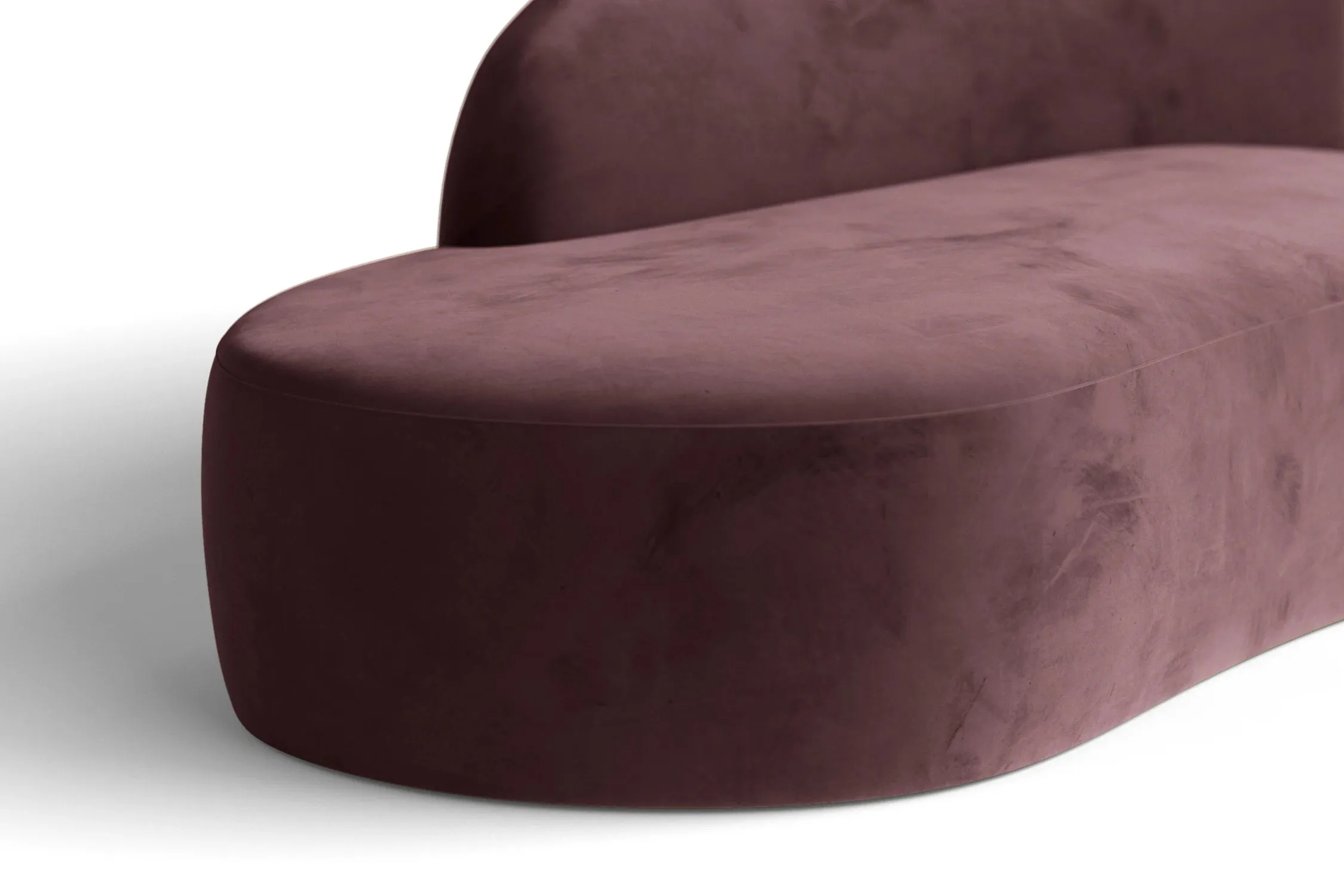 Caserta 3 Seater Left Hand Facing Chaise Lounge Corner Sofa Grape Velvet