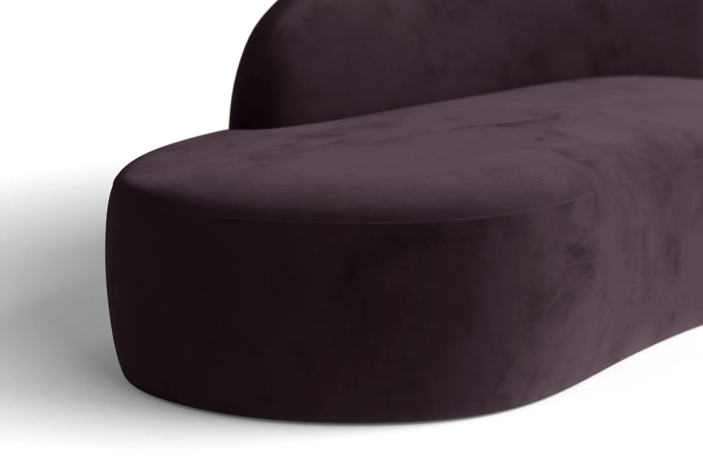 Caserta 3 Seater Left Hand Facing Chaise Lounge Corner Sofa Purple Velvet