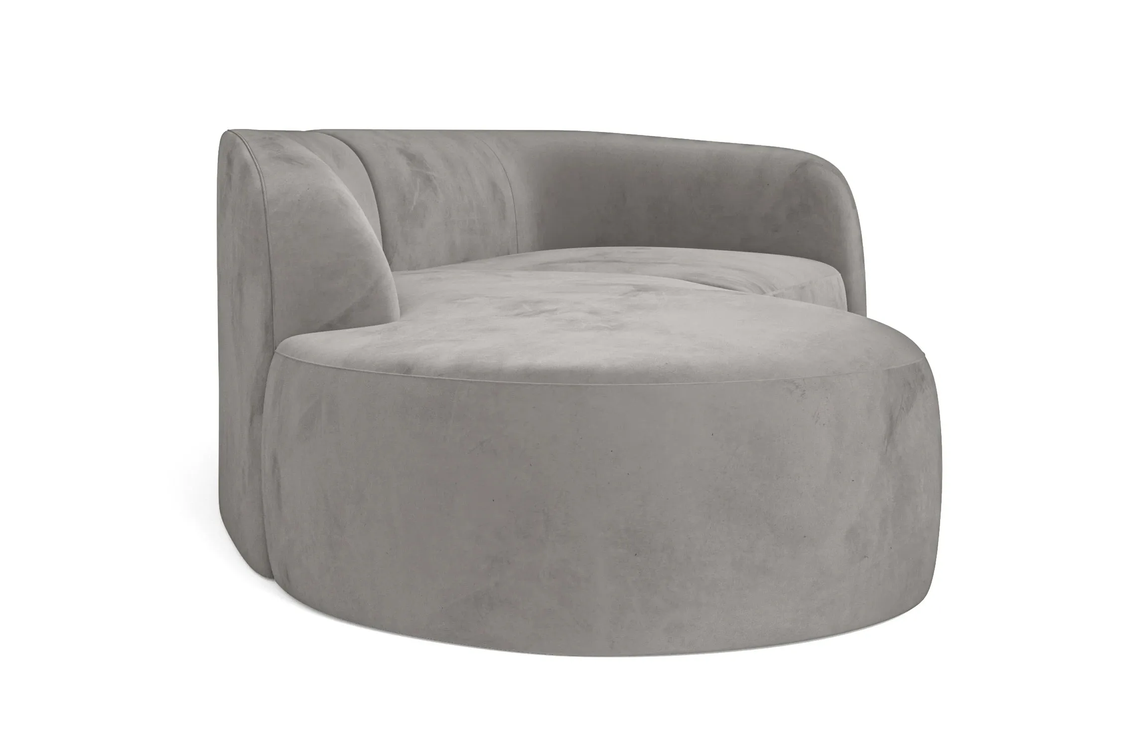 Caserta 4 Seater Left Hand Facing Chaise Lounge Corner Sofa Grey Velvet