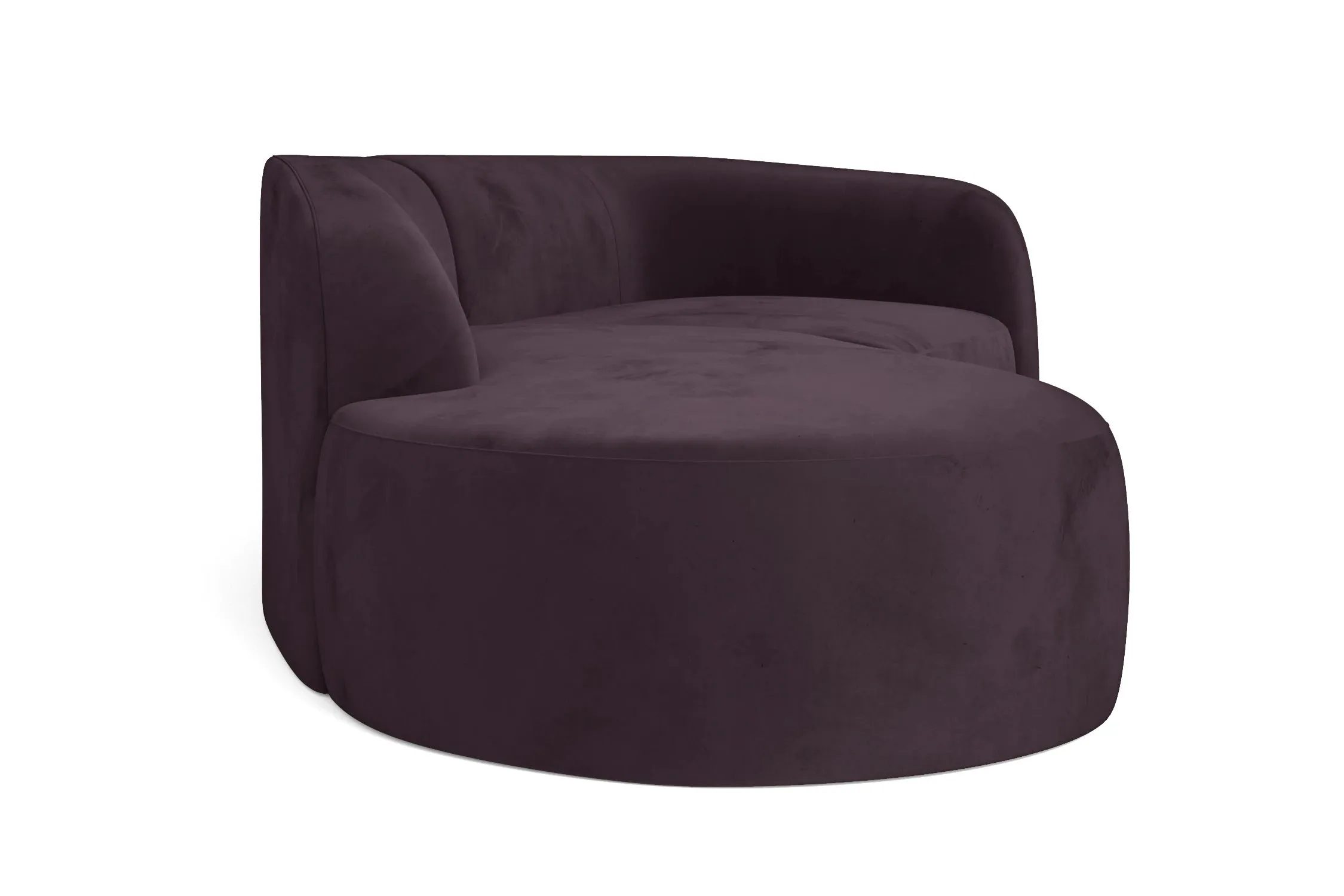 Caserta 4 Seater Left Hand Facing Chaise Lounge Corner Sofa Purple Velvet