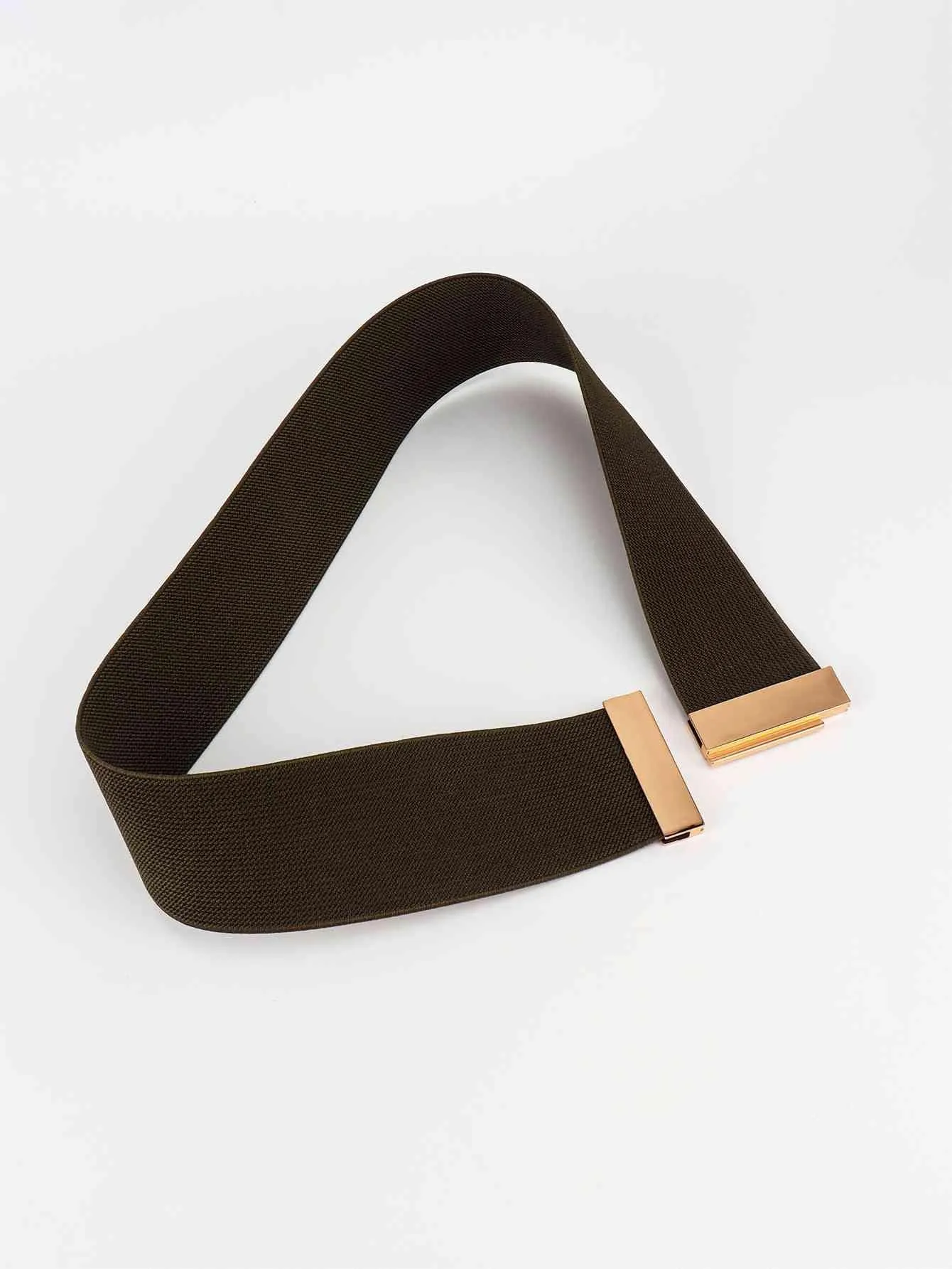 Chic Elastic Belt with Sleek Alloy Buckle - A Stylish Addition for Any Ensemble