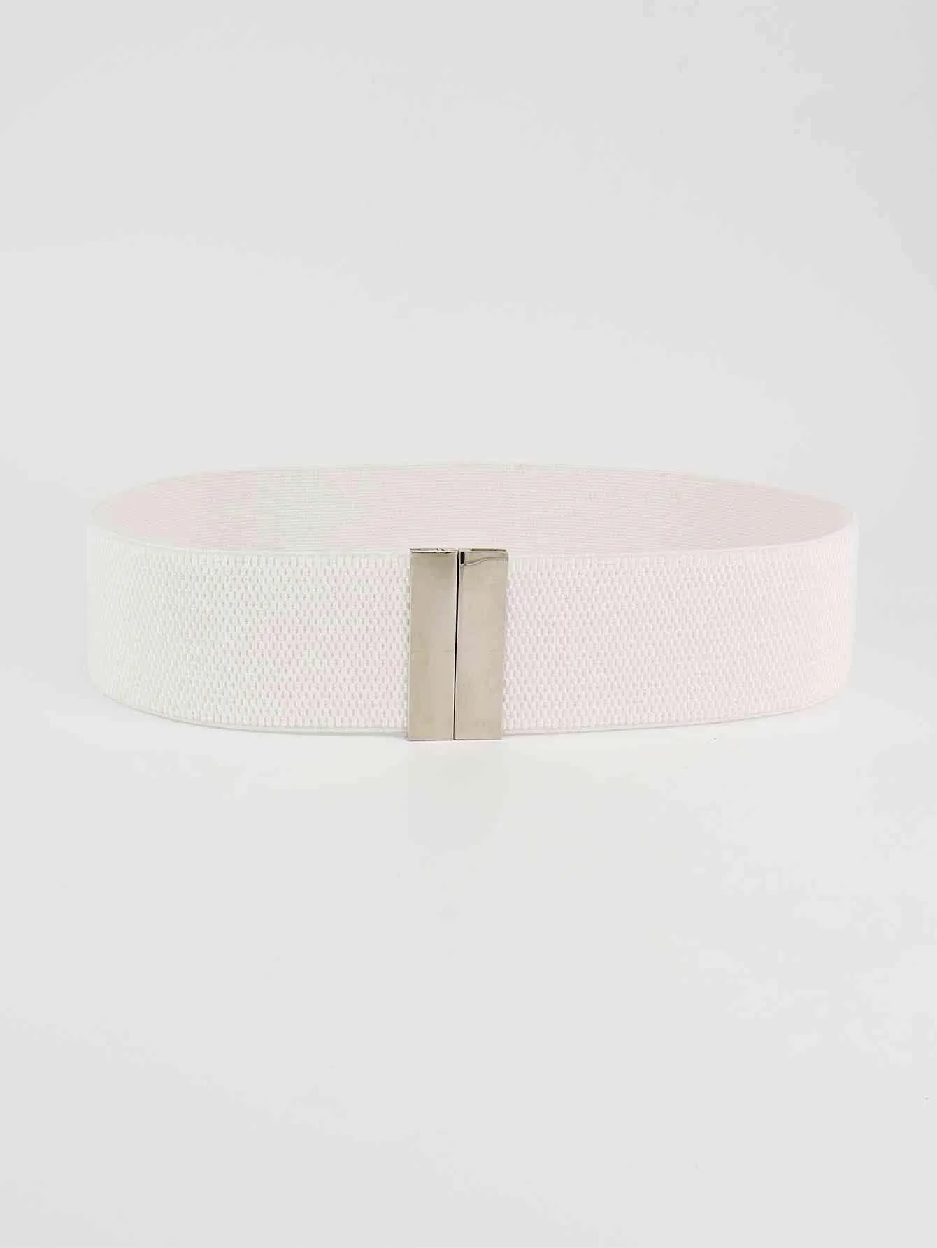 Chic Elastic Belt with Sleek Alloy Buckle - A Stylish Addition for Any Ensemble