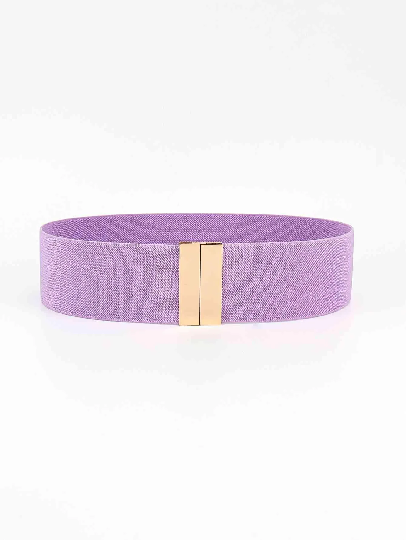 Chic Elastic Belt with Sleek Alloy Buckle - A Stylish Addition for Any Ensemble