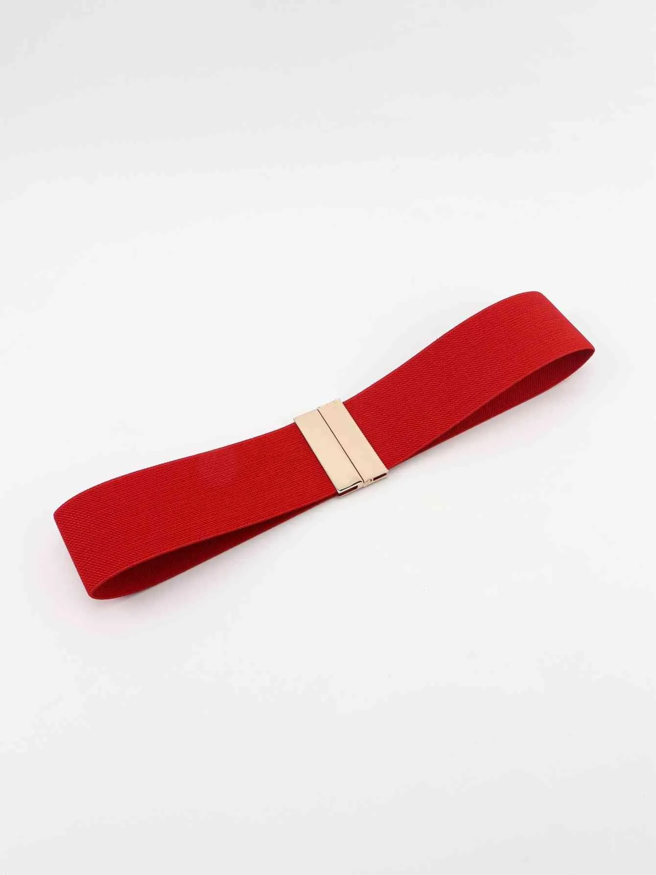 Chic Elastic Belt with Sleek Alloy Buckle - A Stylish Addition for Any Ensemble