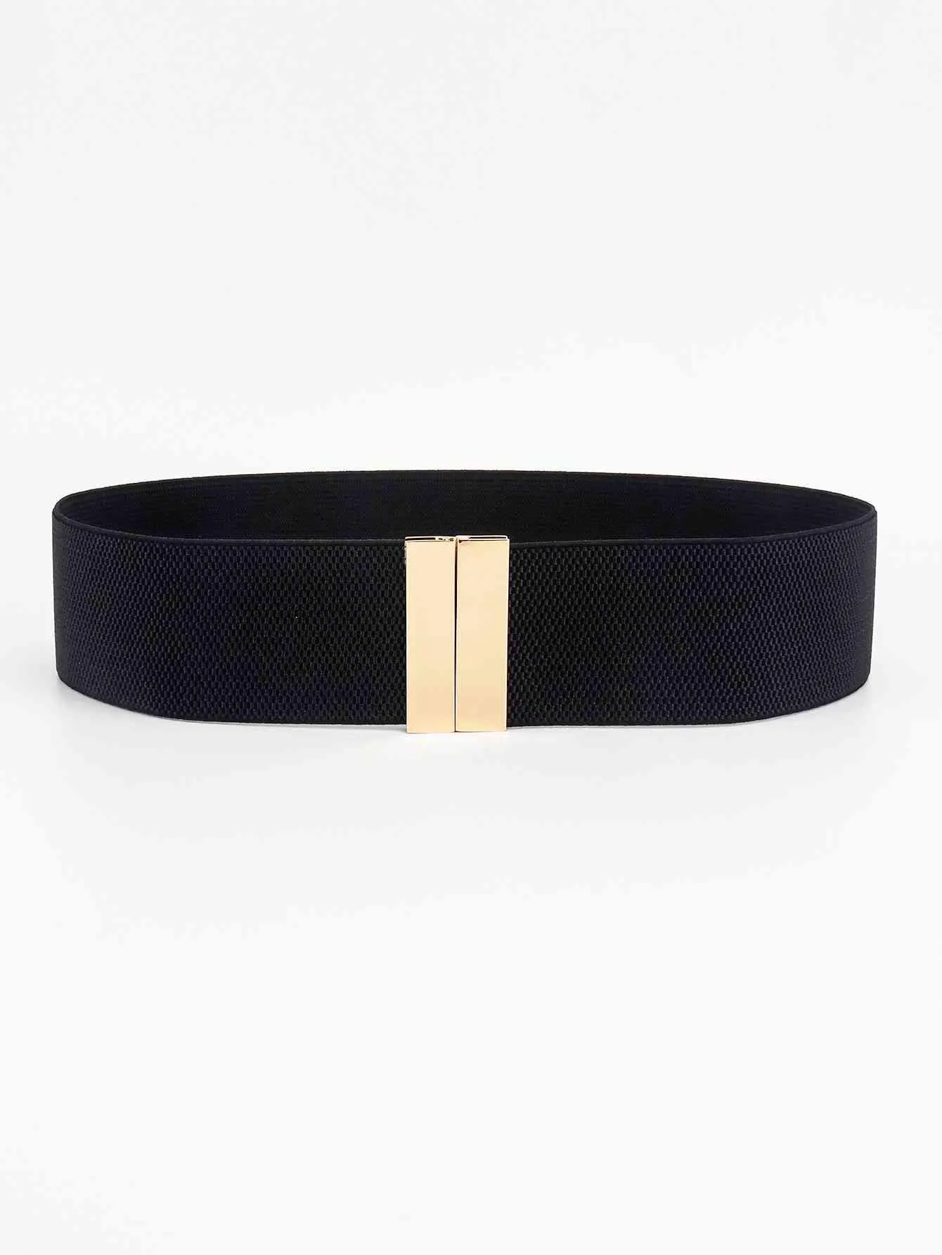 Chic Elastic Belt with Sleek Alloy Buckle - A Stylish Addition for Any Ensemble