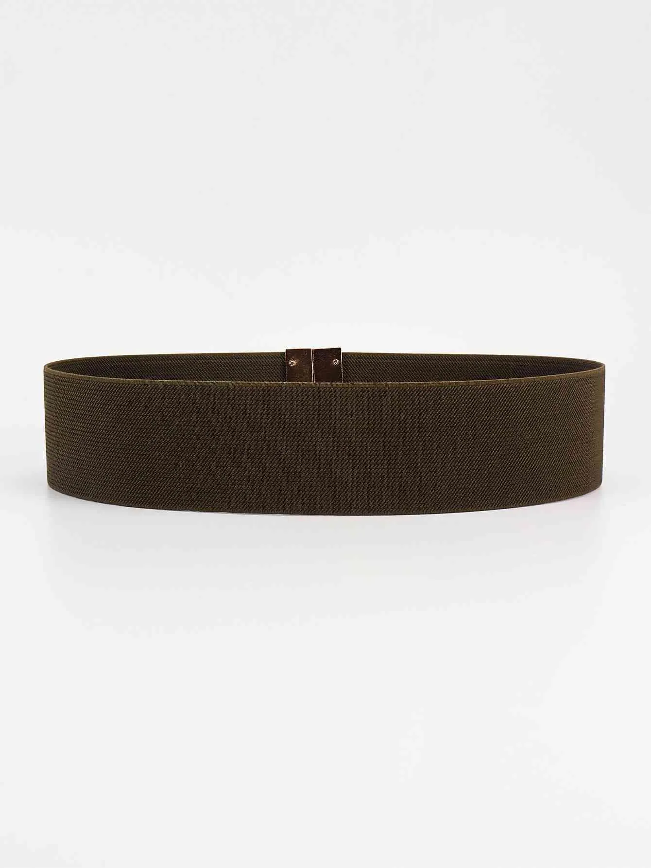 Chic Elastic Belt with Sleek Alloy Buckle - A Stylish Addition for Any Ensemble