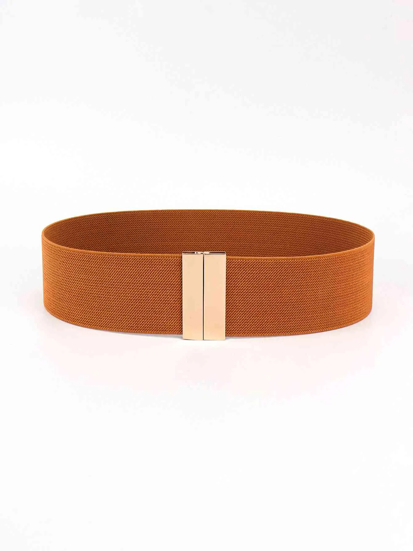 Chic Elastic Belt with Sleek Alloy Buckle - A Stylish Addition for Any Ensemble