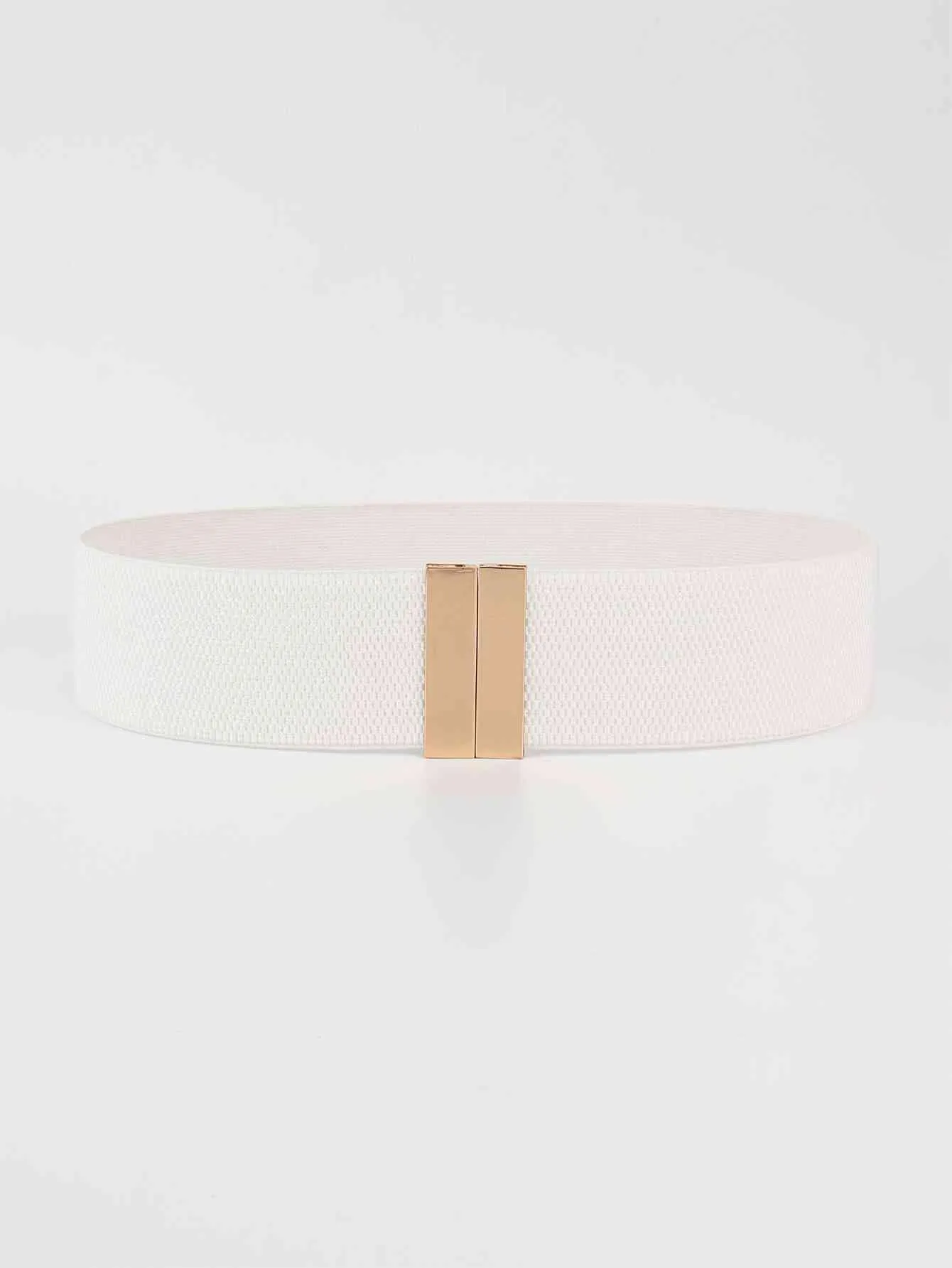 Chic Elastic Belt with Sleek Alloy Buckle - A Stylish Addition for Any Ensemble