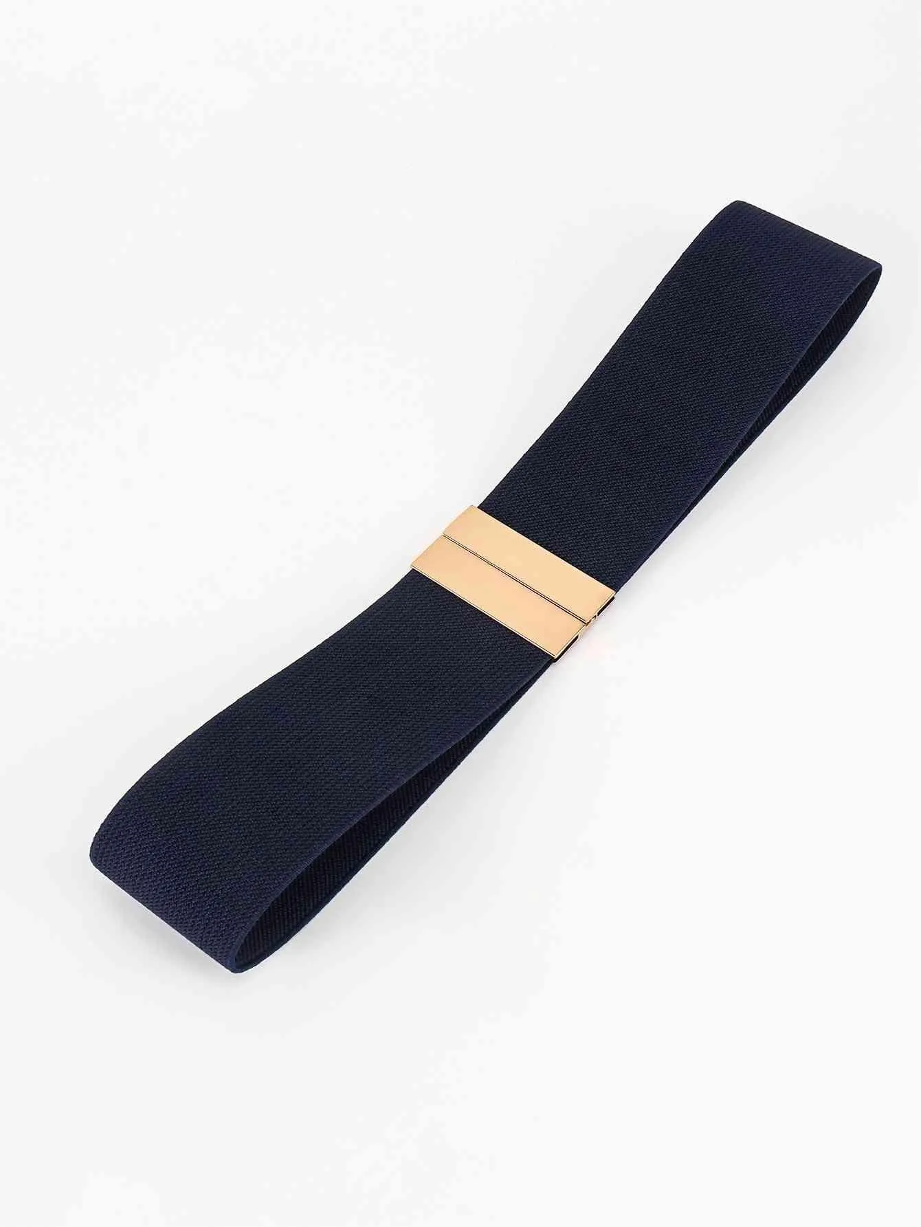 Chic Elastic Belt with Sleek Alloy Buckle - A Stylish Addition for Any Ensemble