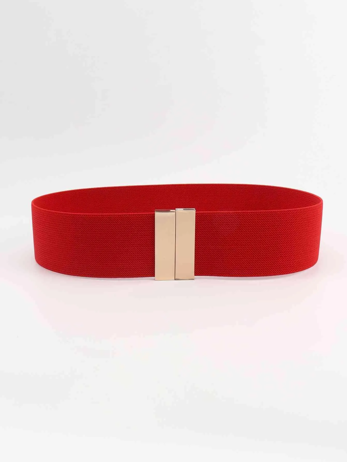 Chic Elastic Belt with Sleek Alloy Buckle - A Stylish Addition for Any Ensemble