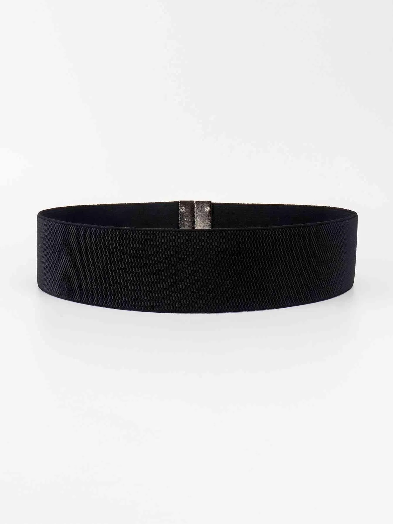 Chic Elastic Belt with Sleek Alloy Buckle - A Stylish Addition for Any Ensemble