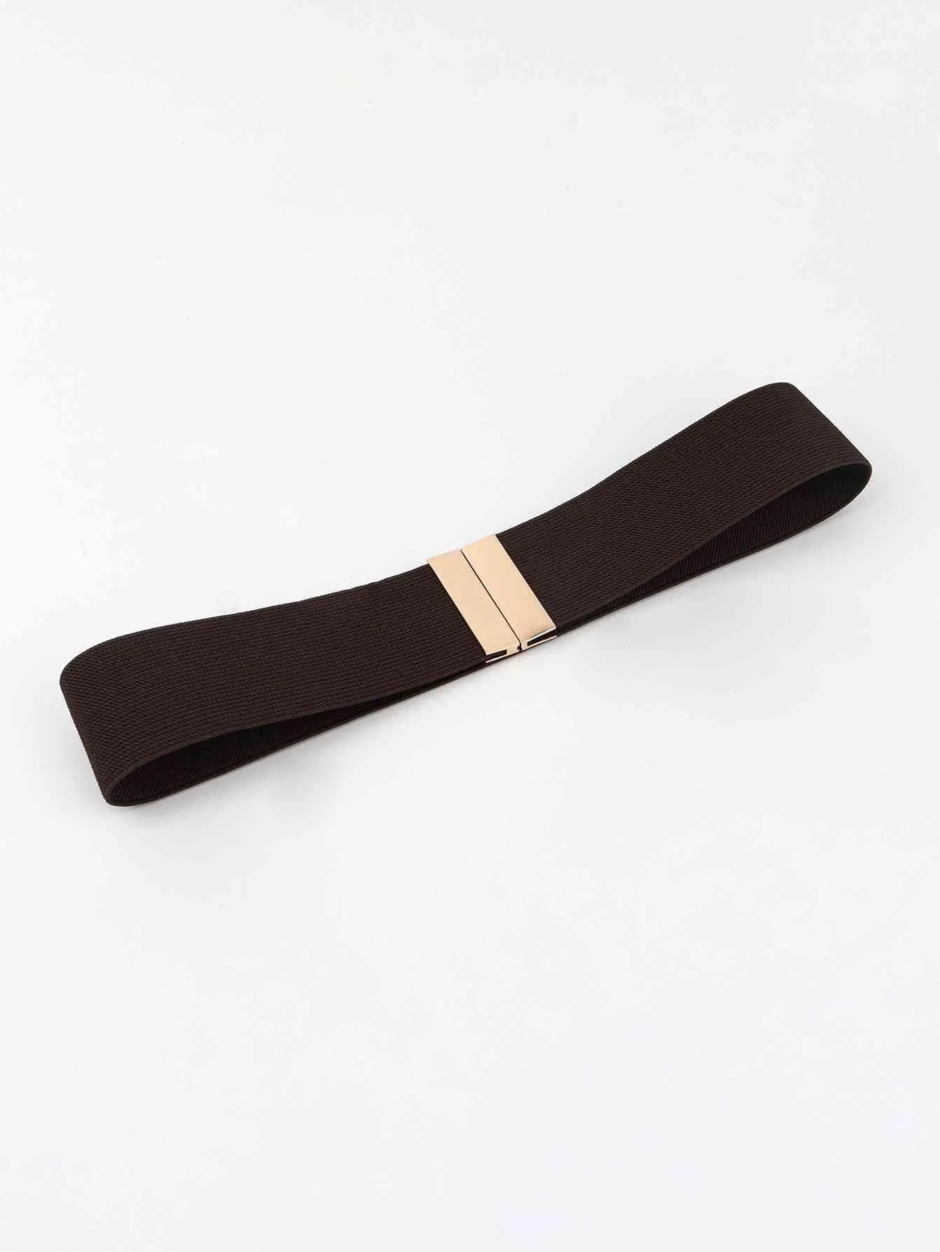 Chic Elastic Belt with Sleek Alloy Buckle - A Stylish Addition for Any Ensemble