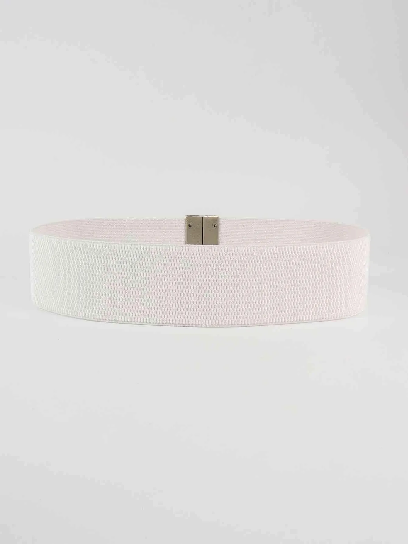 Chic Elastic Belt with Sleek Alloy Buckle - A Stylish Addition for Any Ensemble