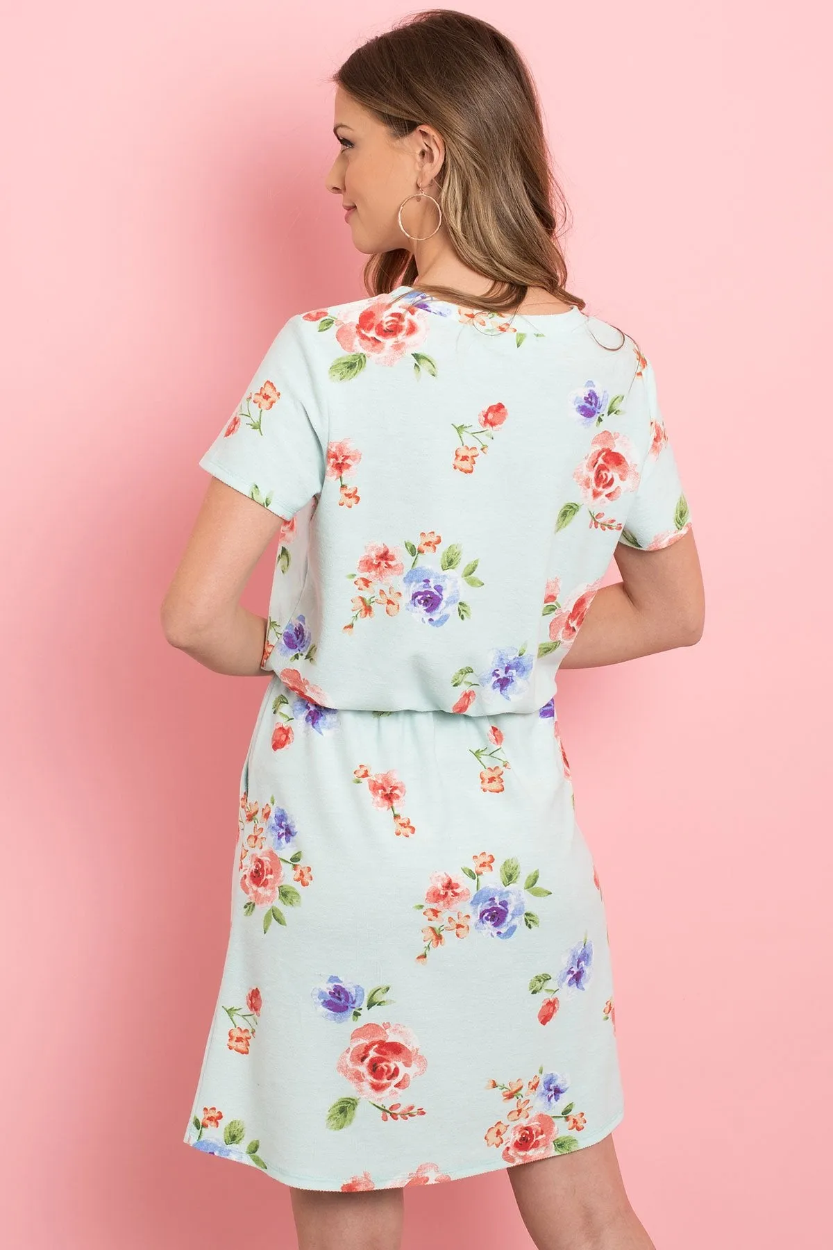 Cinch Waist Pocket Floral Dress