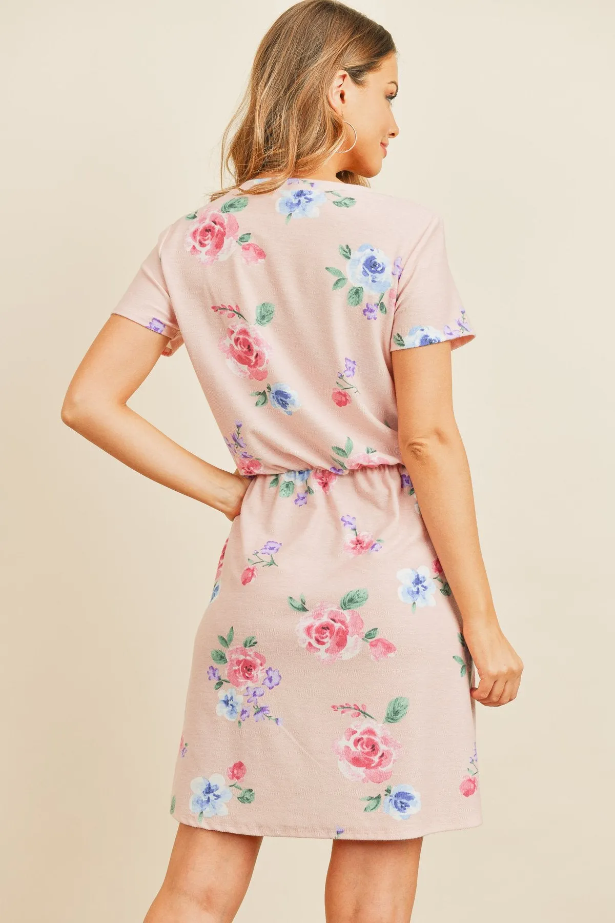 Cinch Waist Pocket Floral Dress