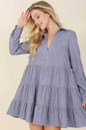 Corduroy Tiered Dress