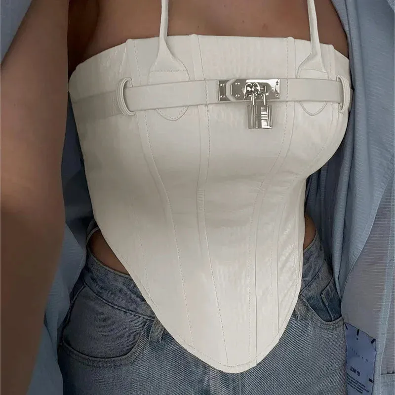 Corset Metal Stylish Lock Buckle Top