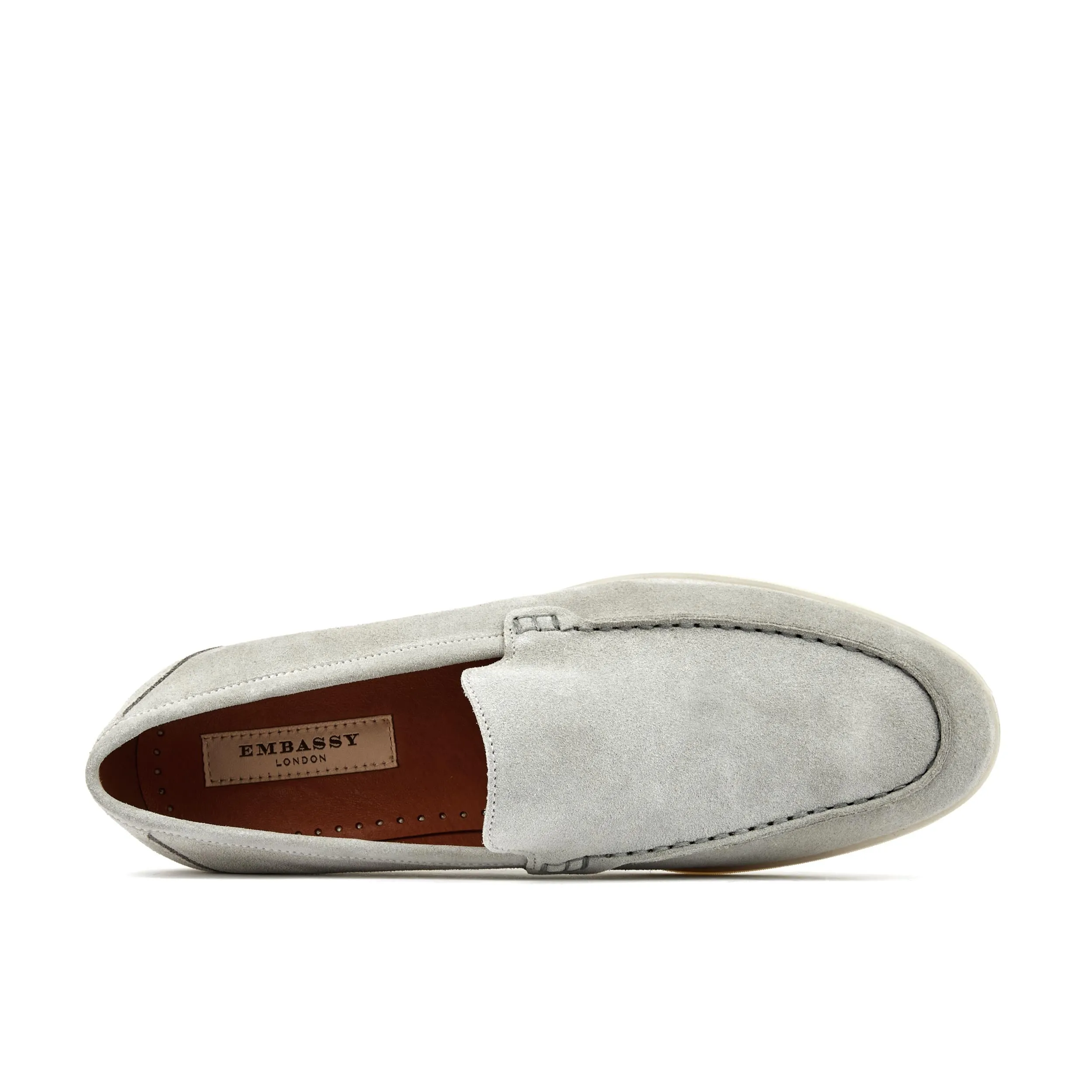 Cruise - Grey - Men's almond toe leather slip on in grey suede