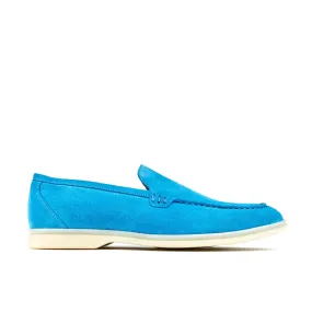 Cruise - Light Blue - Men's almond toe leather slip on in light blue suede