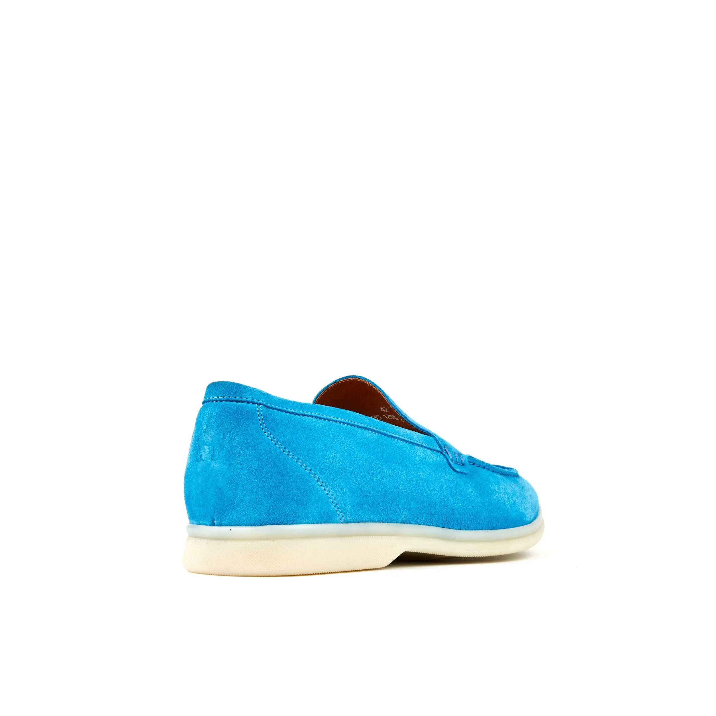 Cruise - Light Blue - Men's almond toe leather slip on in light blue suede