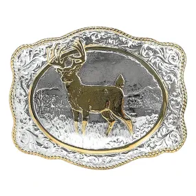 Crumrine Scalloped Rectangle Buck Belt Buckle