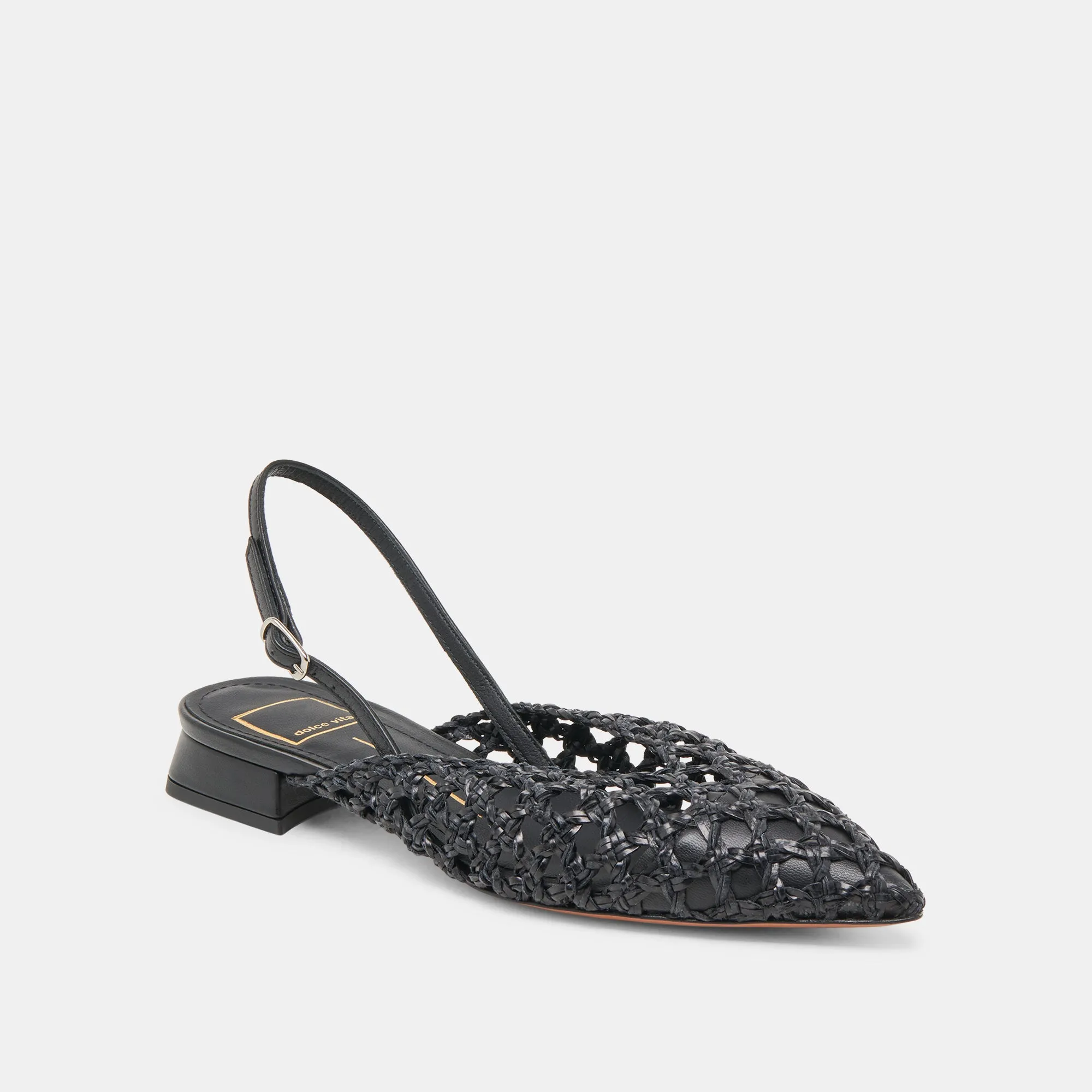 CYNDI FLATS BLACK WOVEN