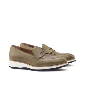 DapperFam Luciano in Olive Men's Italian Full Grain Leather Loafer