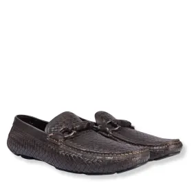 Ferragamo Parigi Gancio Bit Woven Loafers