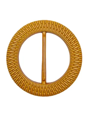 Finest-Quality Imitation Raffia Round Buckle