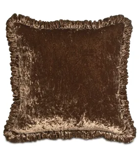 Foscari Mocha Velvet Euro Sham 27x27