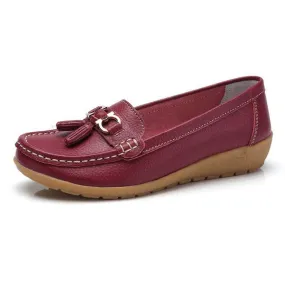 Genuine Leather Loafer Shoes For Women