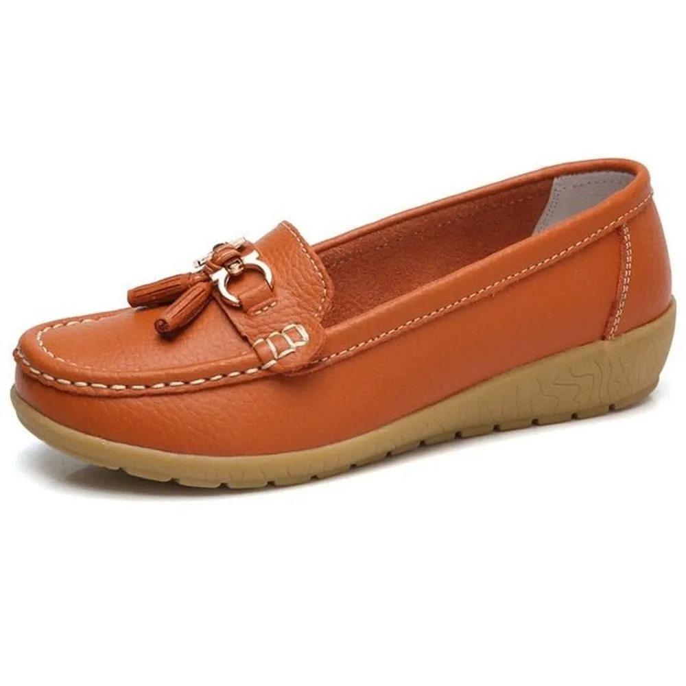 Genuine Leather Loafer Shoes For Women