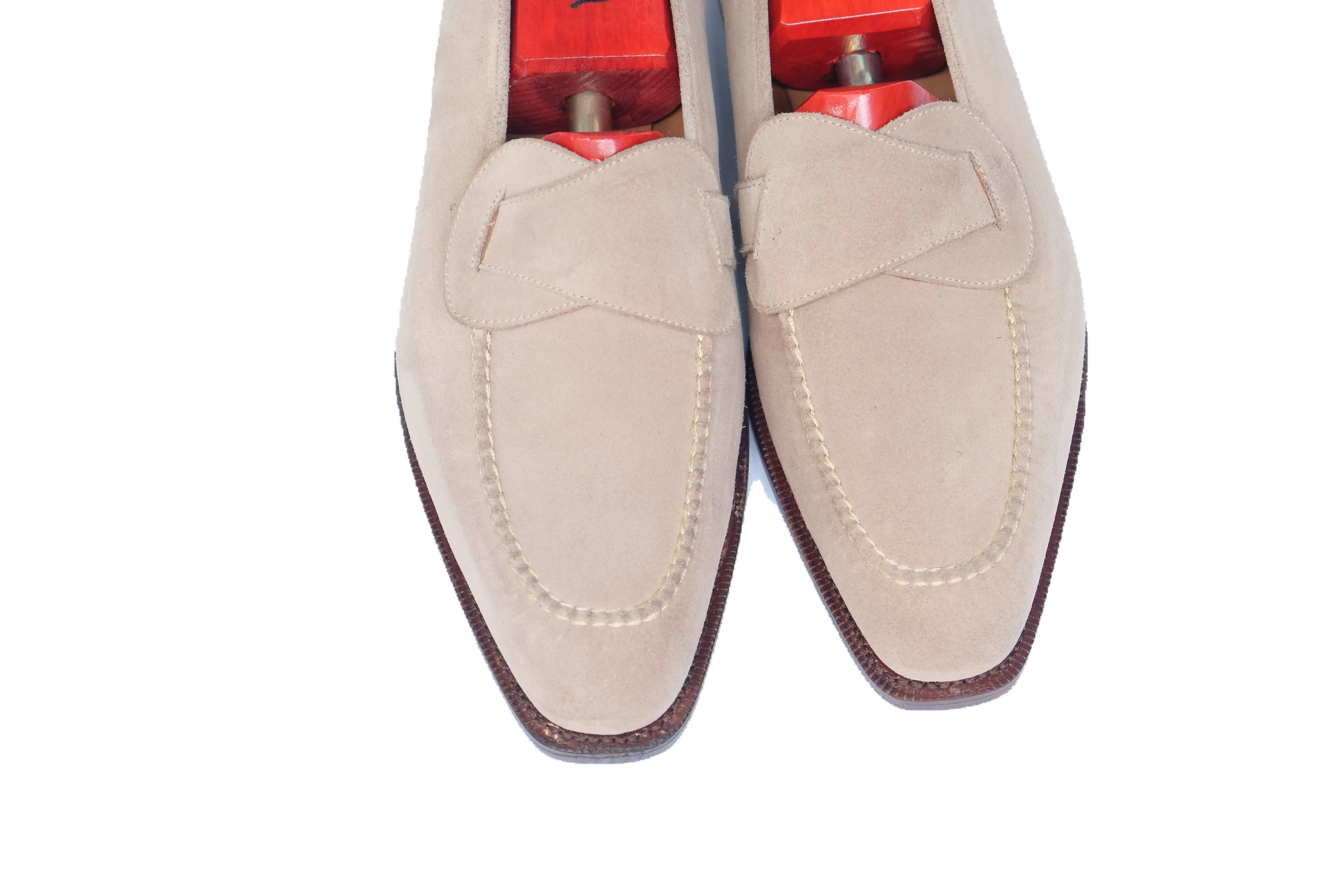 Hawthorne - MTO - Oatmeal Suede / Natural Stitching - LPB Last - Single Leather Sole