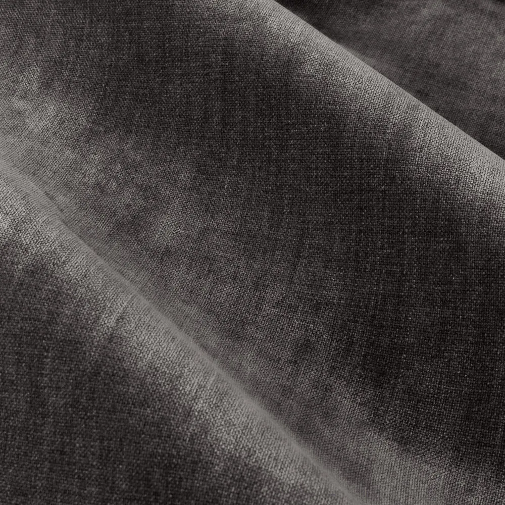 Heavy Chenille Velvet Pencil Pleat Curtains Charcoal