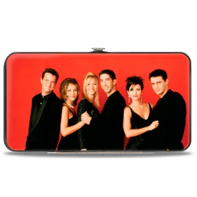 Hinged Wallet - Friends Season 2 6-Character Vivid Group Pose Red   FRIENDS THE TELEVISION SERIES Logo Black White Multi Color