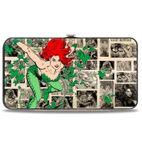 Hinged Wallet - Poison Ivy Pose   Logo Ivy Comic Scenes Grays Greens