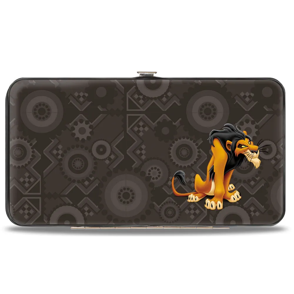 Hinged Wallet - The Lion King Scar Pose Tribal Pattern Browns