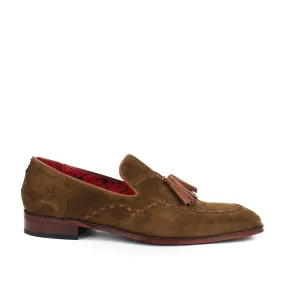 Jeffery West - Soprano Velour Tassel Loafers in Cognac