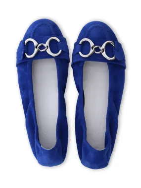 Kennel & Schmenger Flat Electric Blue Suede Malu Shoes 91-10040-511