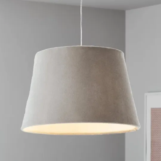 Light Grey Velvet Light Shade 27cm