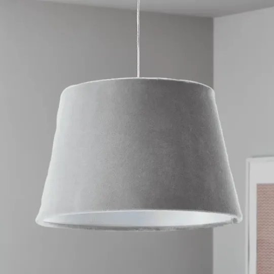 Light Grey Velvet Light Shade 27cm