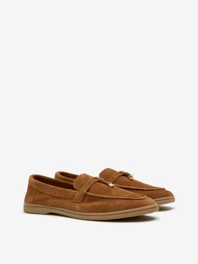 LUNA BLU Tan Suede Loafers