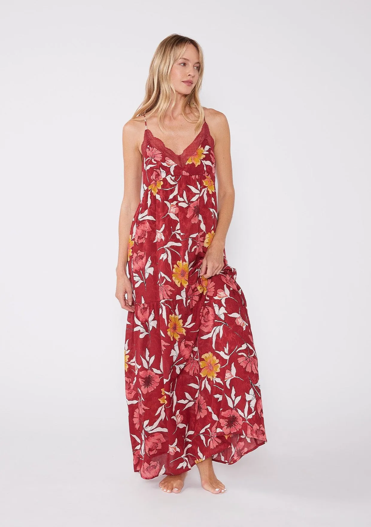 Macara Floral Tiered Maxi Dress