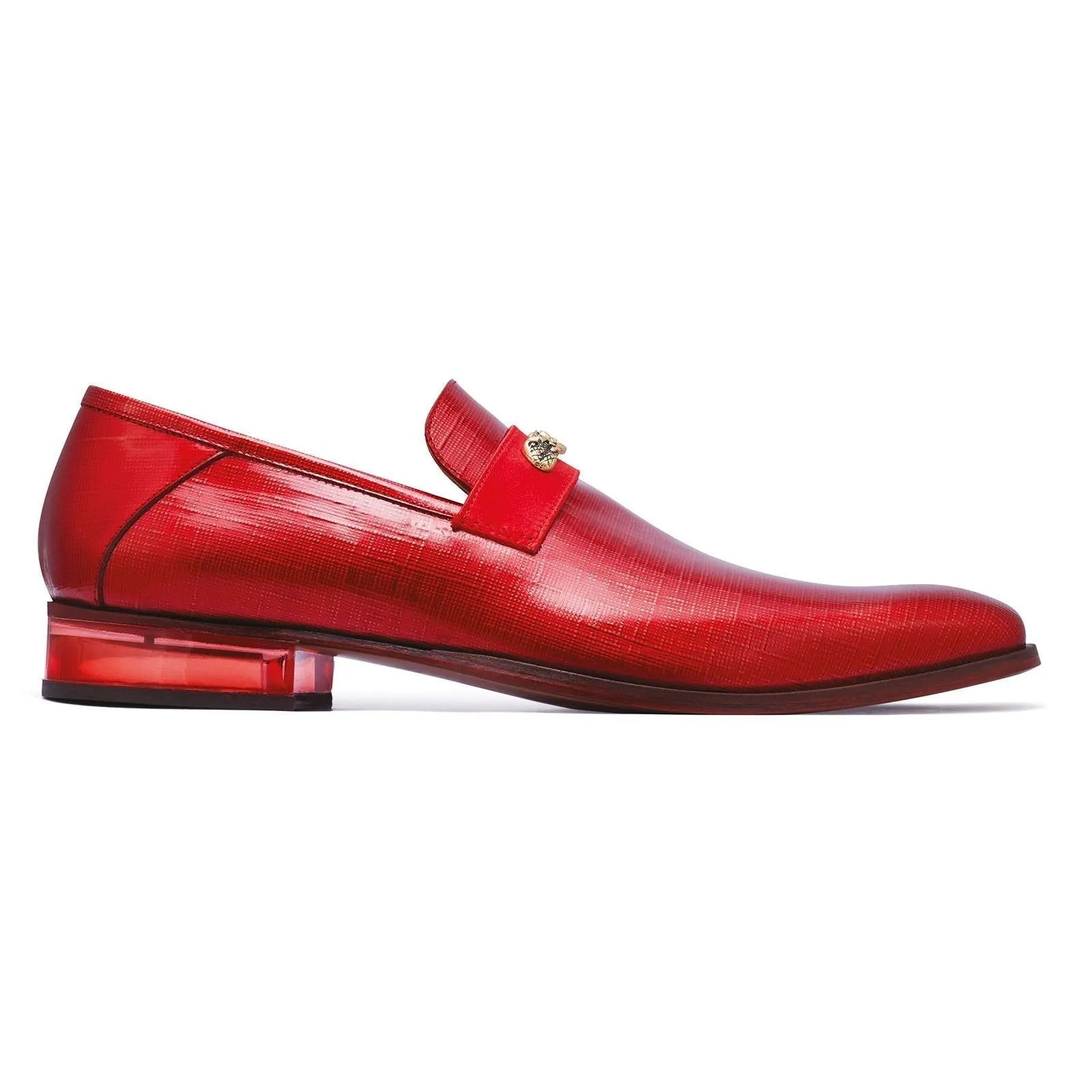 Mauri Player 4951 Men's Shoes Red Canapa / Satin Slip-On Loafers (MA5251)