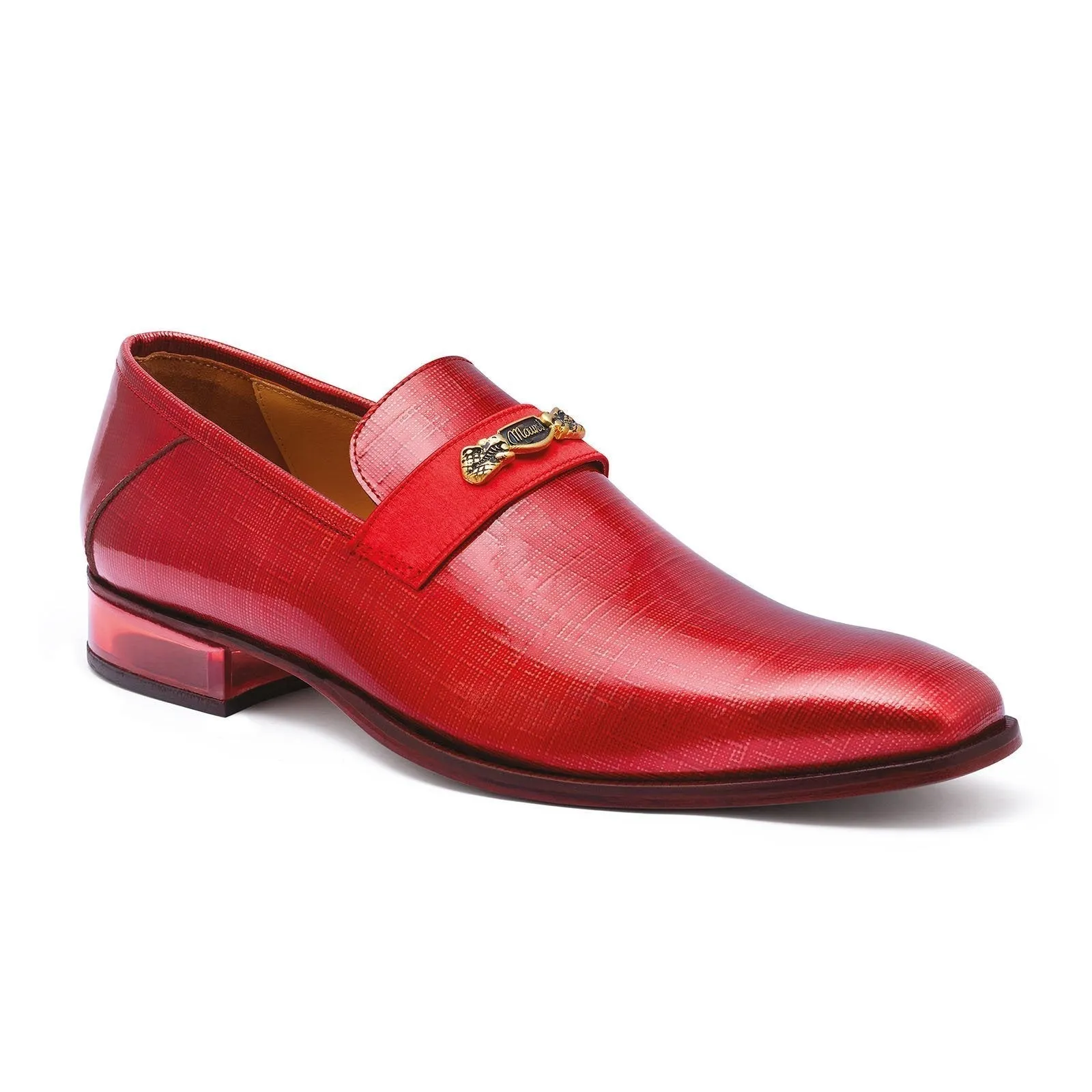 Mauri Player 4951 Men's Shoes Red Canapa / Satin Slip-On Loafers (MA5251)